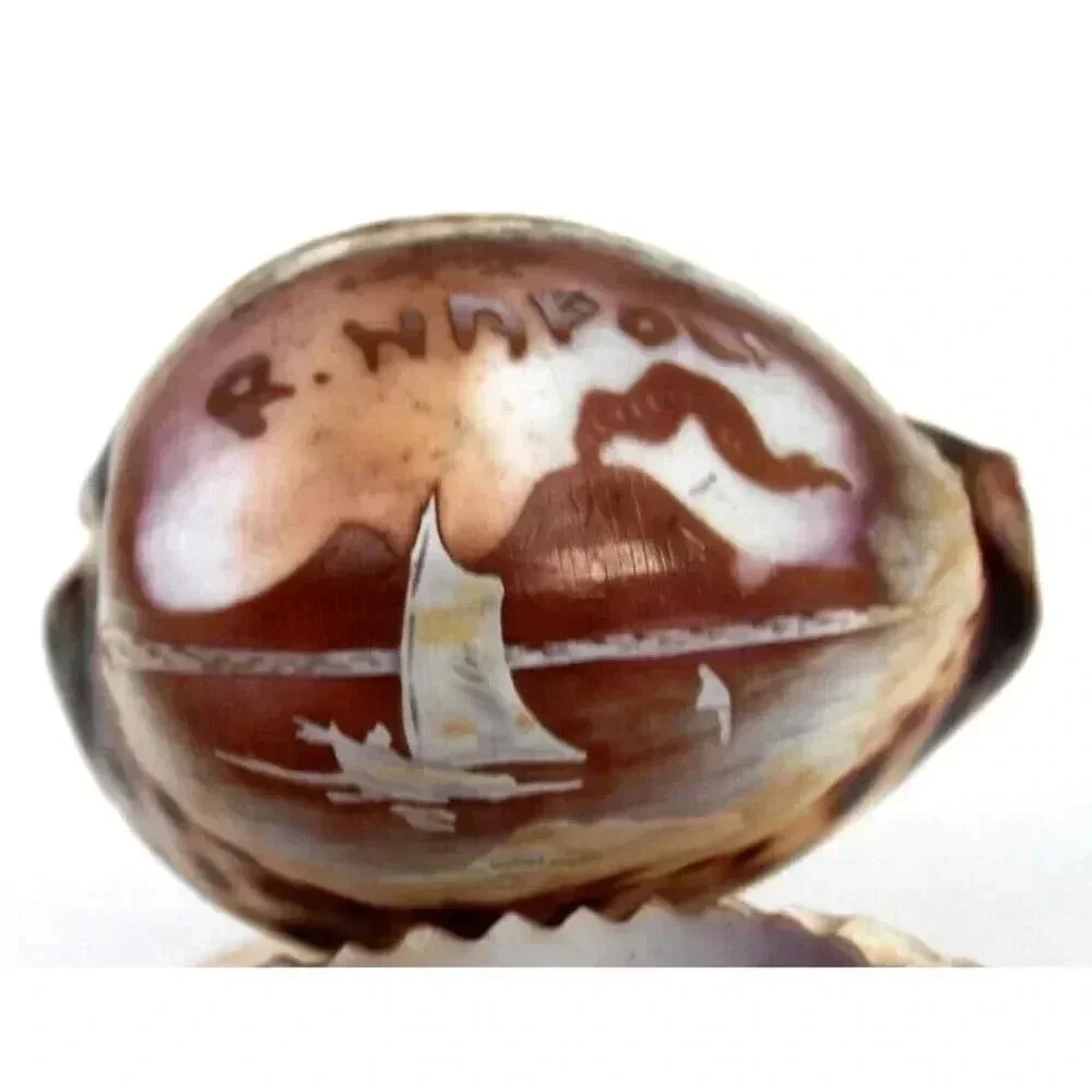 Vintage RARE 3 Level Sea Shell R. Napoli Ashtray